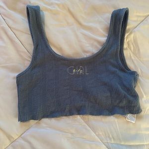 Very cropped “baby girl” tank